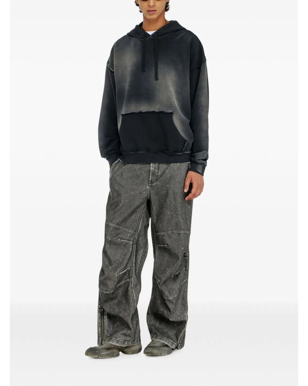 DIESEL Blue Pock Hoodie Washed for men