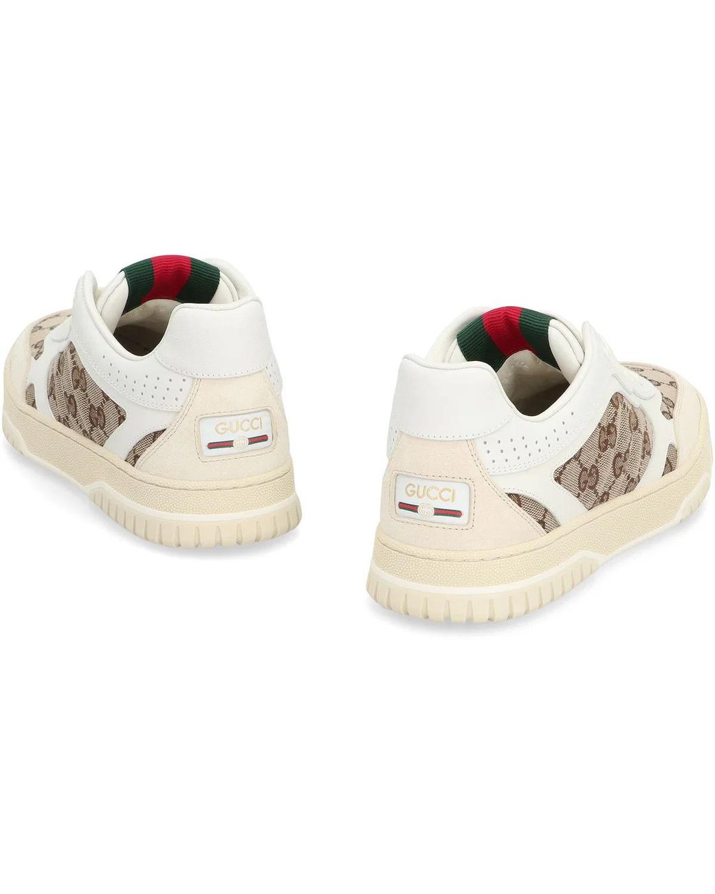 Gucci White Re-Web Low-Top Sneakers