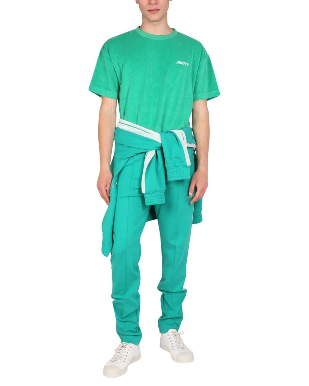 MOUTY Green Terry T-Shirt for men