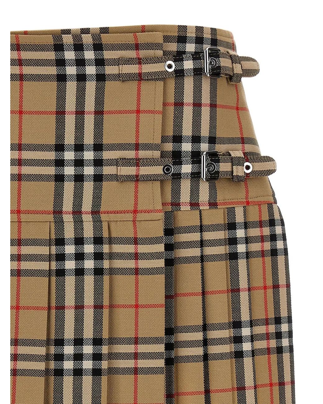 Burberry Natural Kilt Skirt