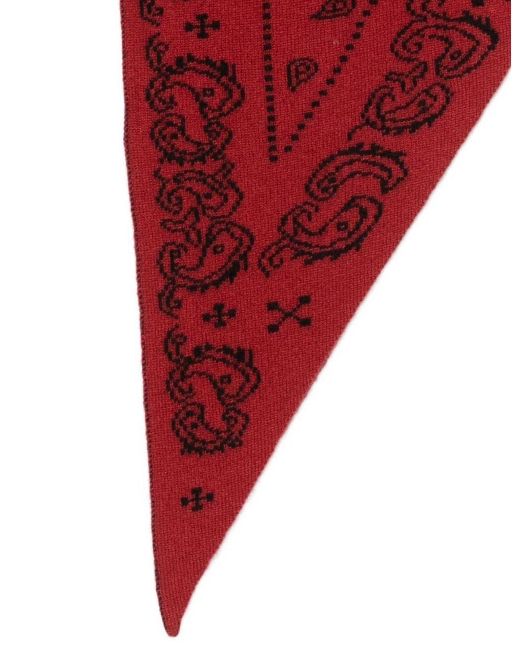 Guest In Residence Red Printed Cashmere Foulard