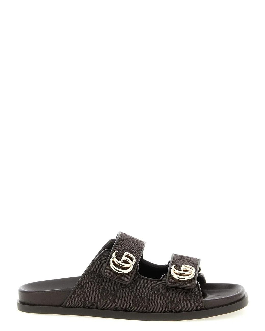 Gucci Black Cotton Slides Shoe