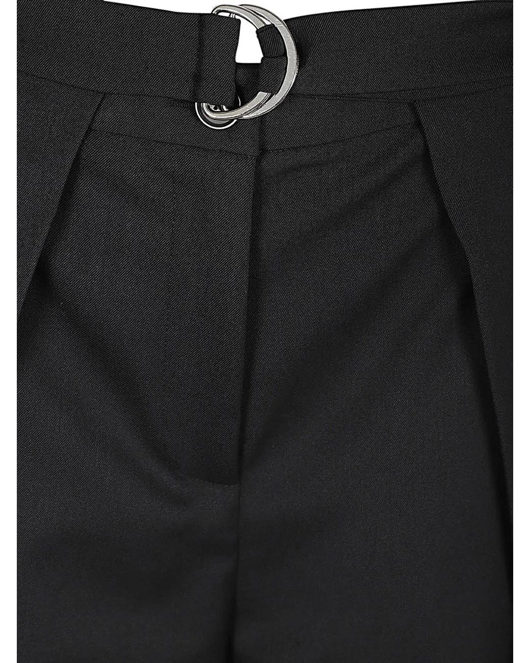 Erika Cavallini Semi Couture Black Wool Twill Amelia Trousers