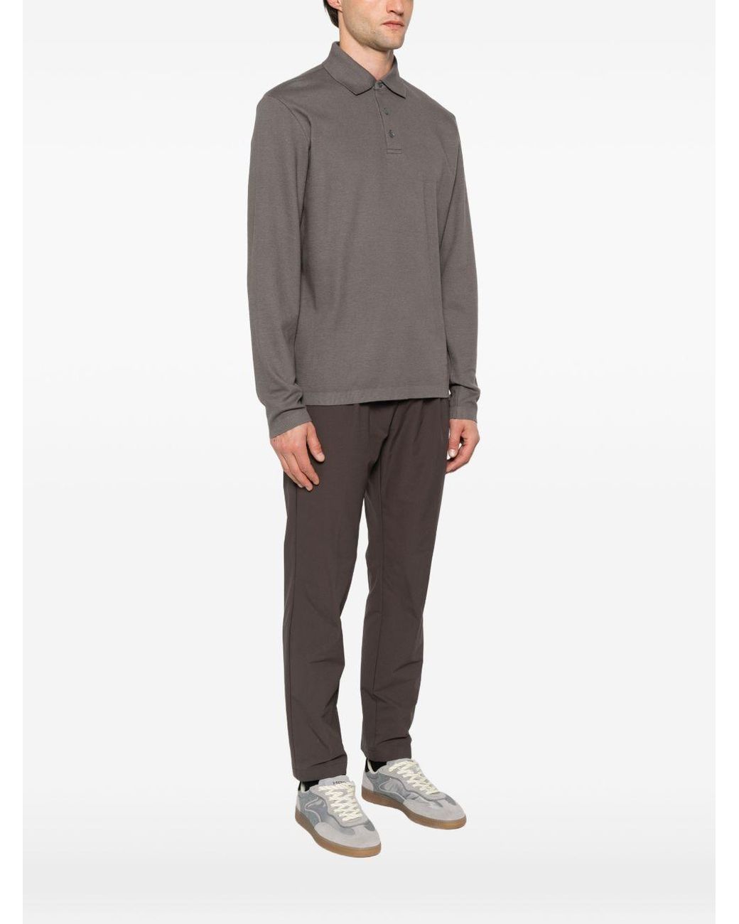Herno Gray Cotton Crewneck Sweater for men