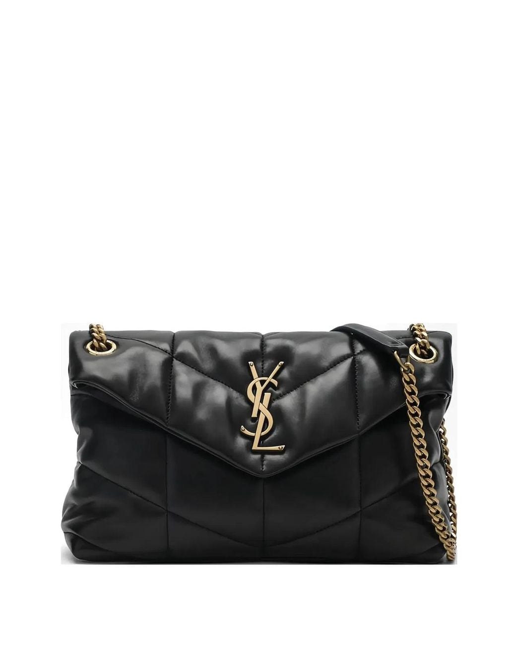 Saint Laurent Black Small Loulou Puffer Shoulder Bag