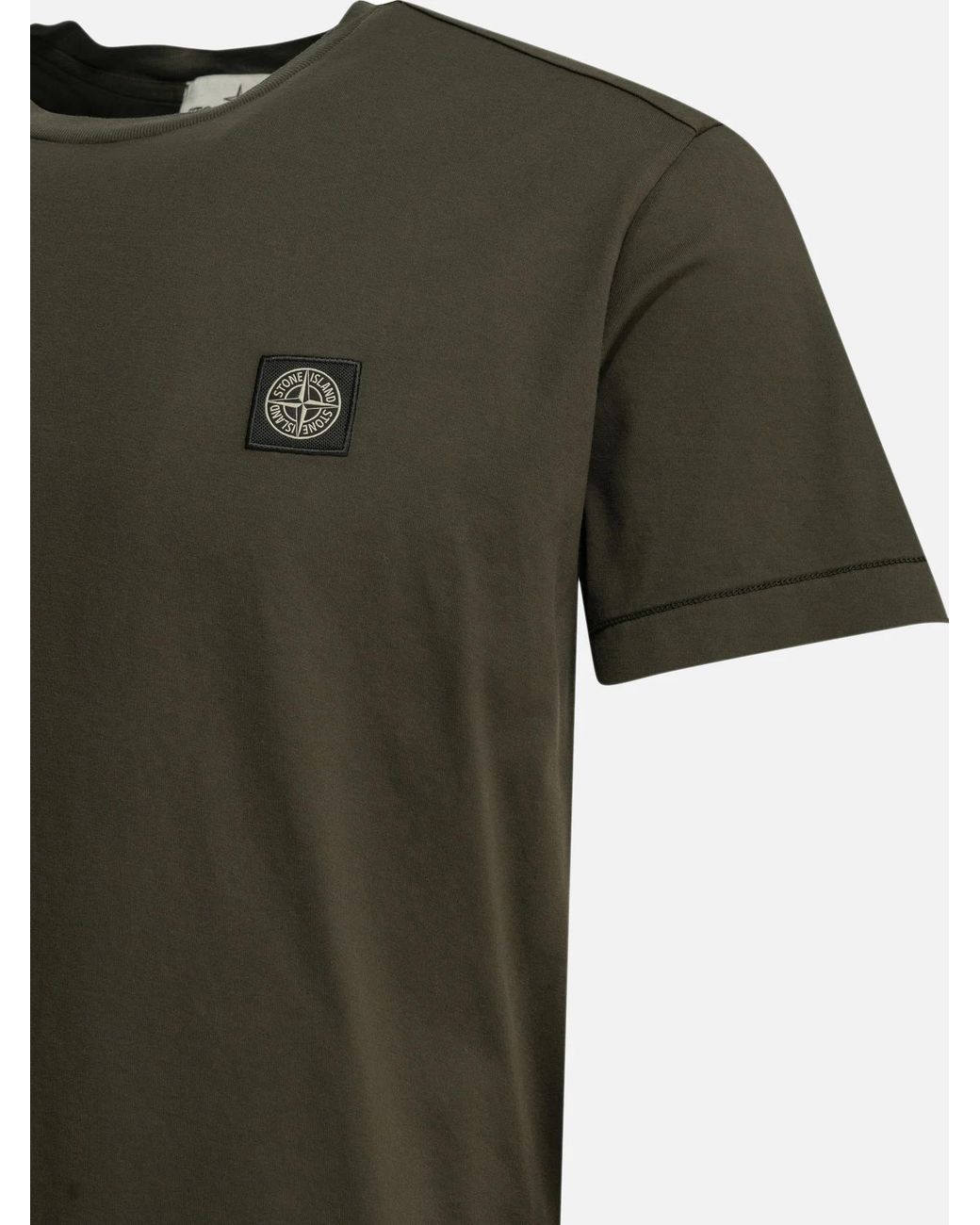 Stone Island Green Crewneck T-Shirt for men
