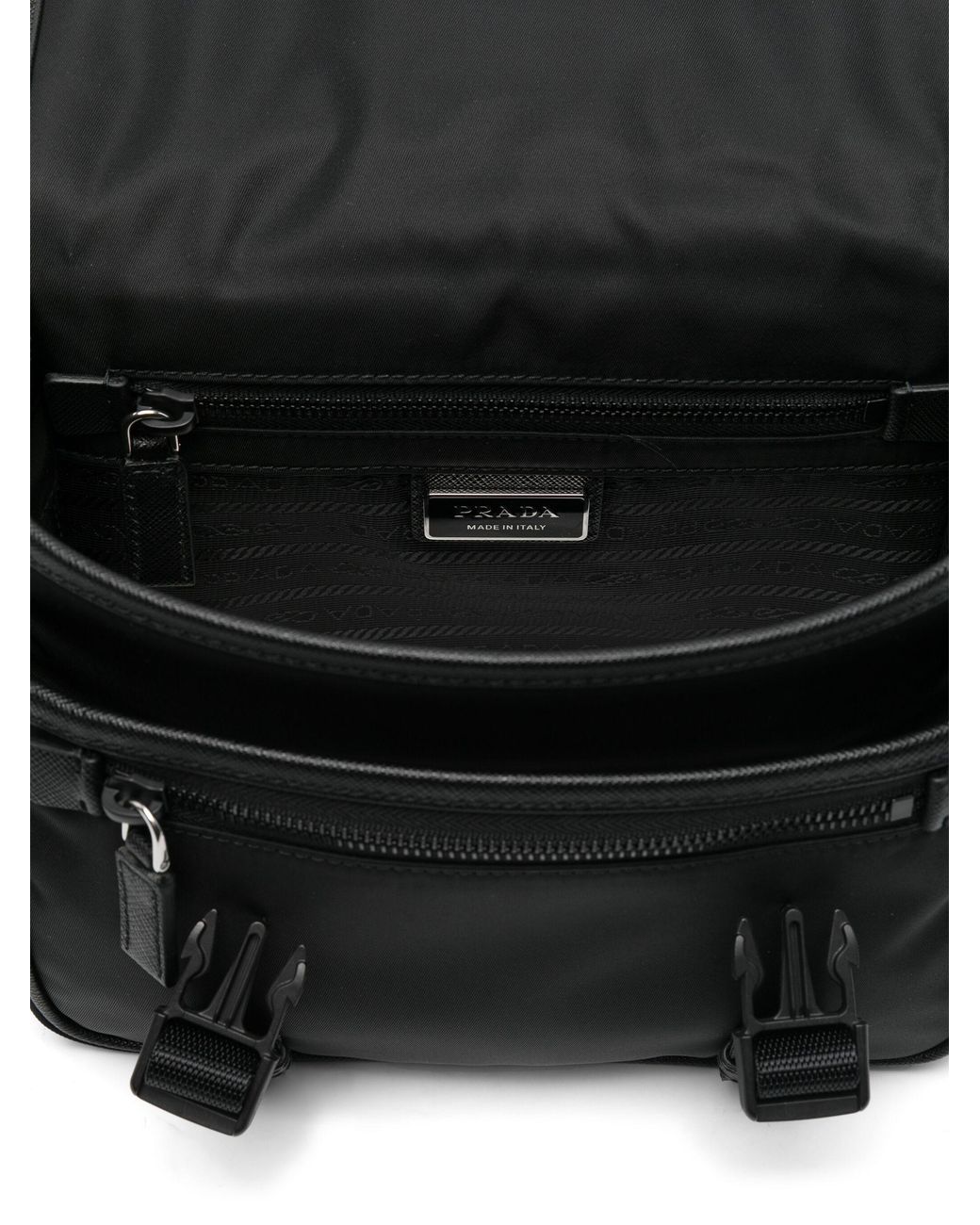 Prada Black Re-Nylon And Saffiano Leather Shoulder Bag for men