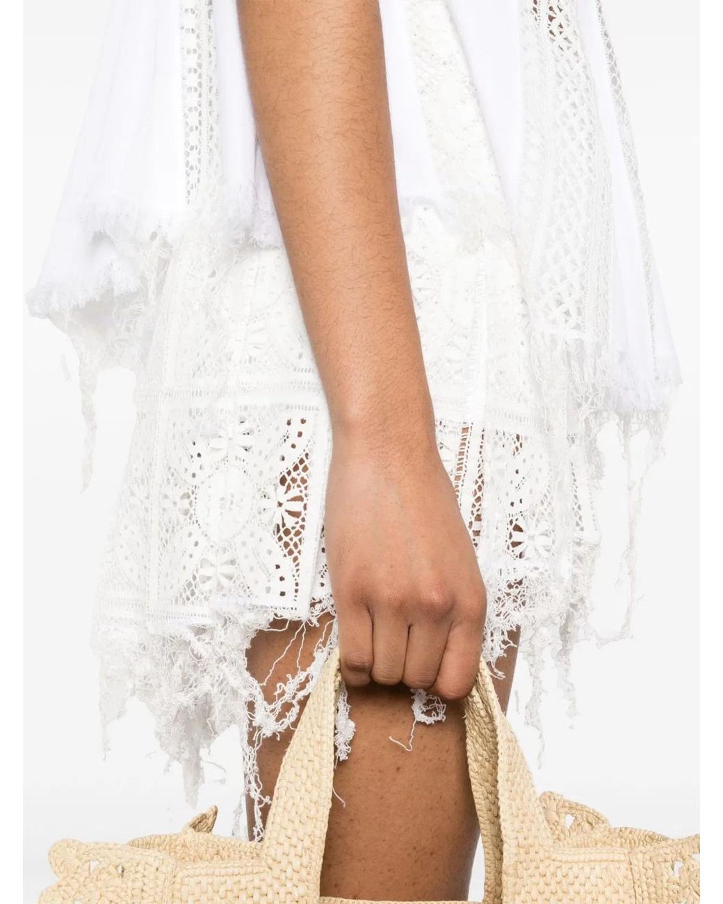 Loewe White Cotton Mini Skirt