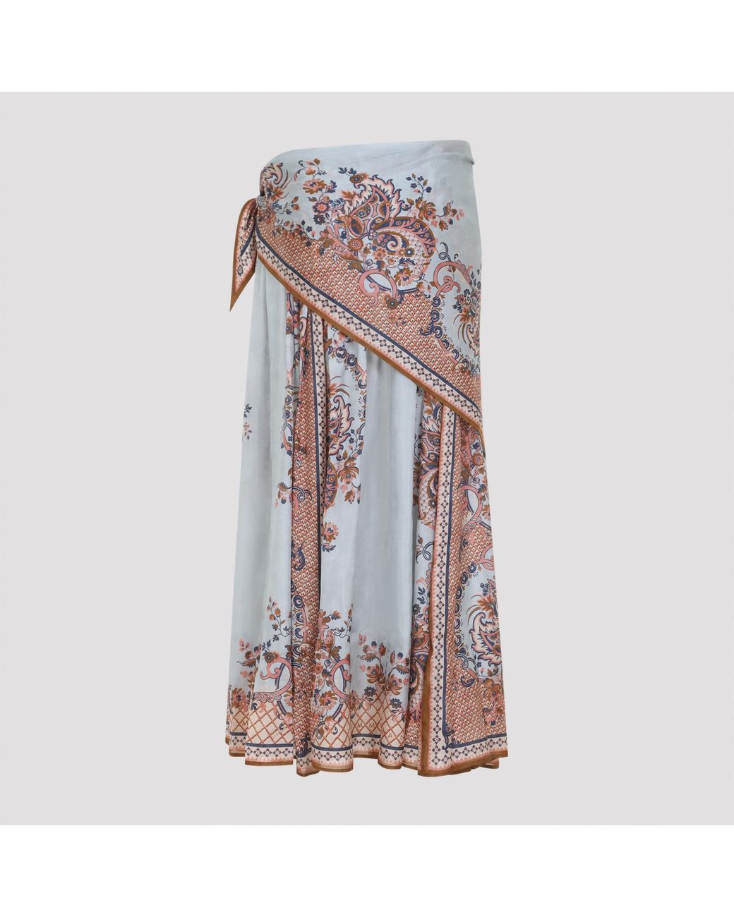 Zimmermann Blue Pasley Floral Aster Scarf Mini Skirt