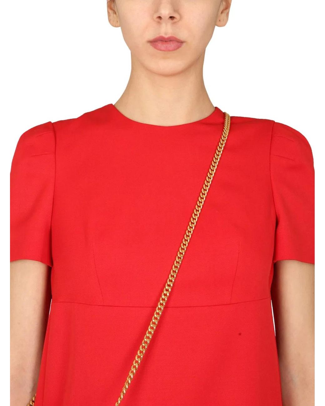 McQueen Red Dress With Cape