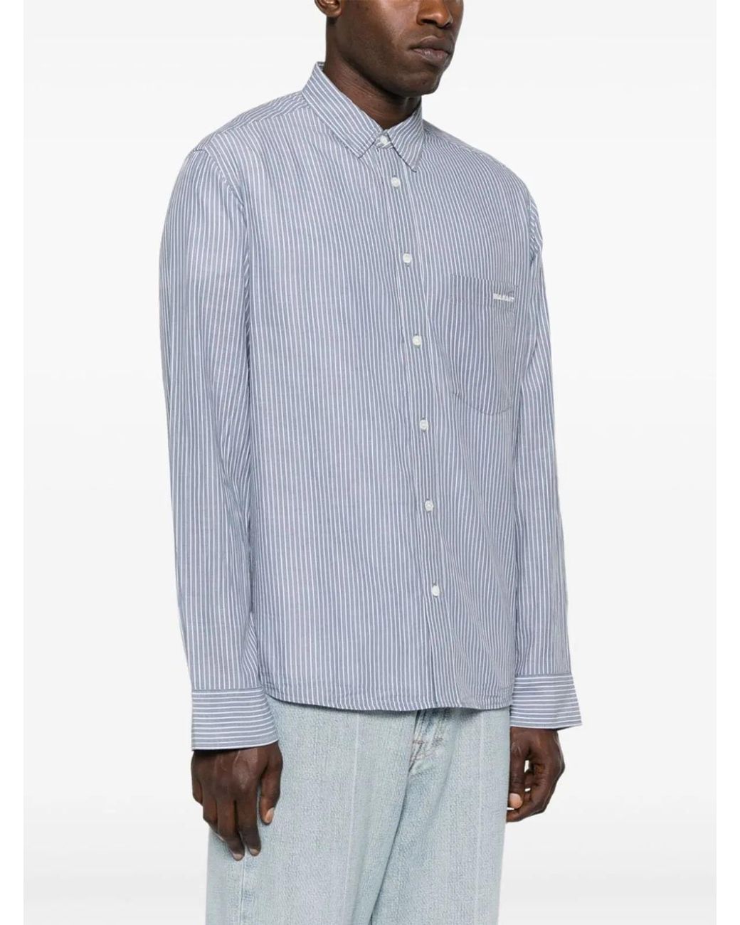 Isabel Marant Blue Striped Cotton Shirt for men