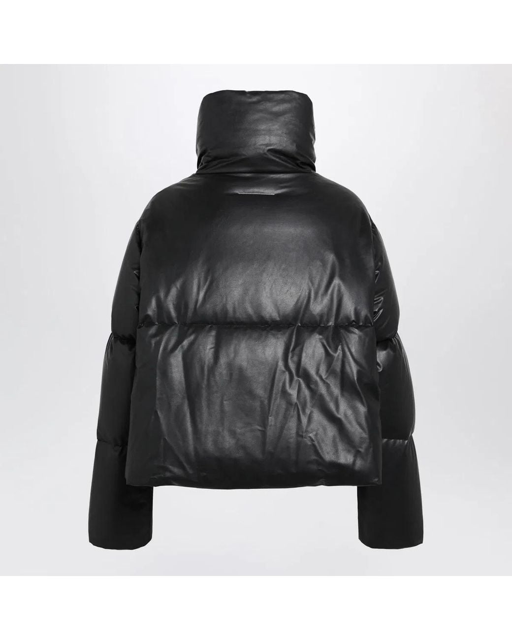 MM6 by Maison Margiela Black Short Padded Faux Leather Jacket
