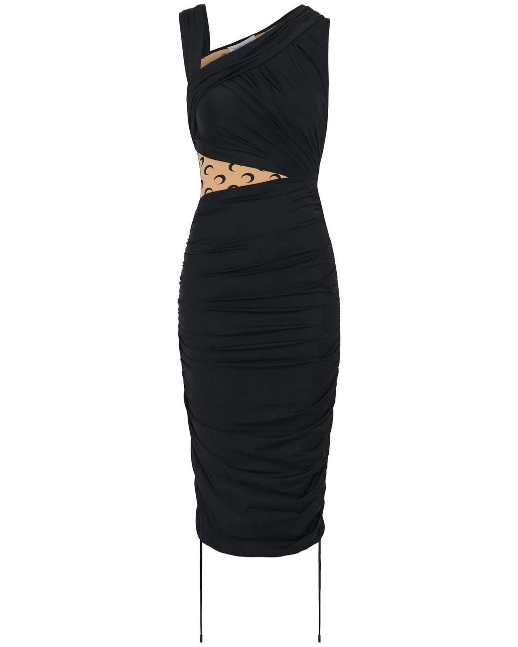 MARINE SERRE Black Stretch Nylon Dress