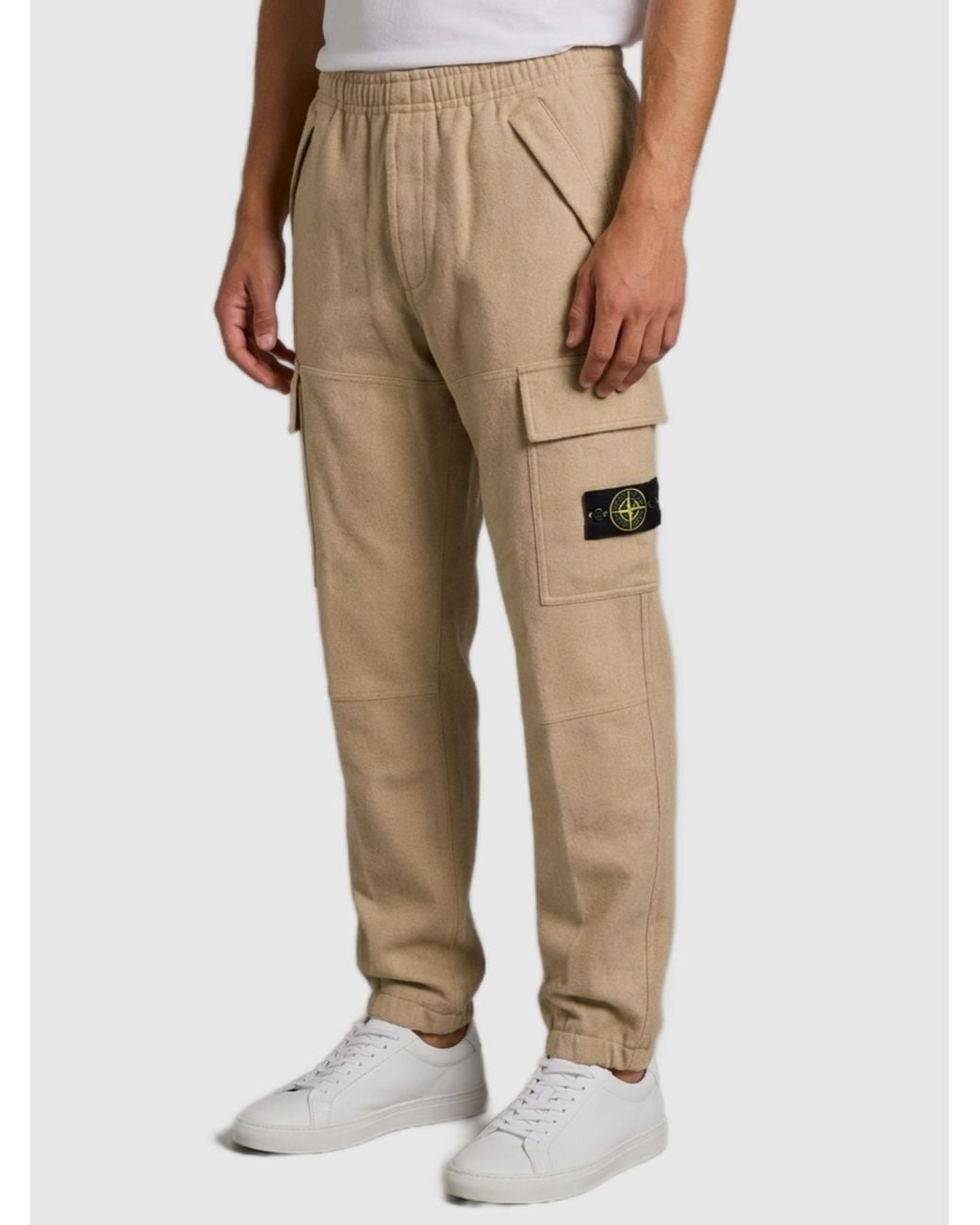 Stone Island Natural 3100050 Wool Nylon Flannel-Tc Joggers for men