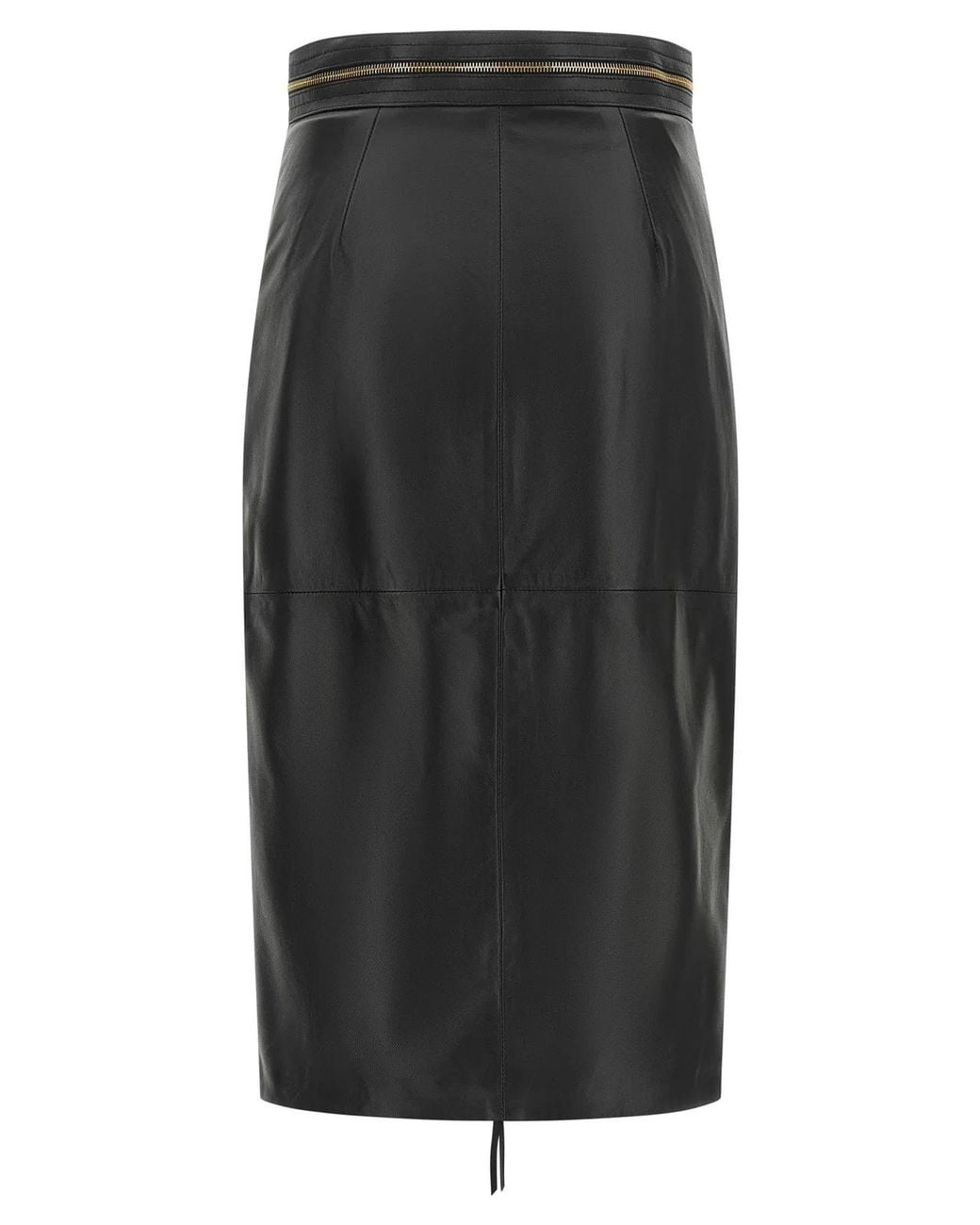 Elisabetta Franchi Black Leather Skirt