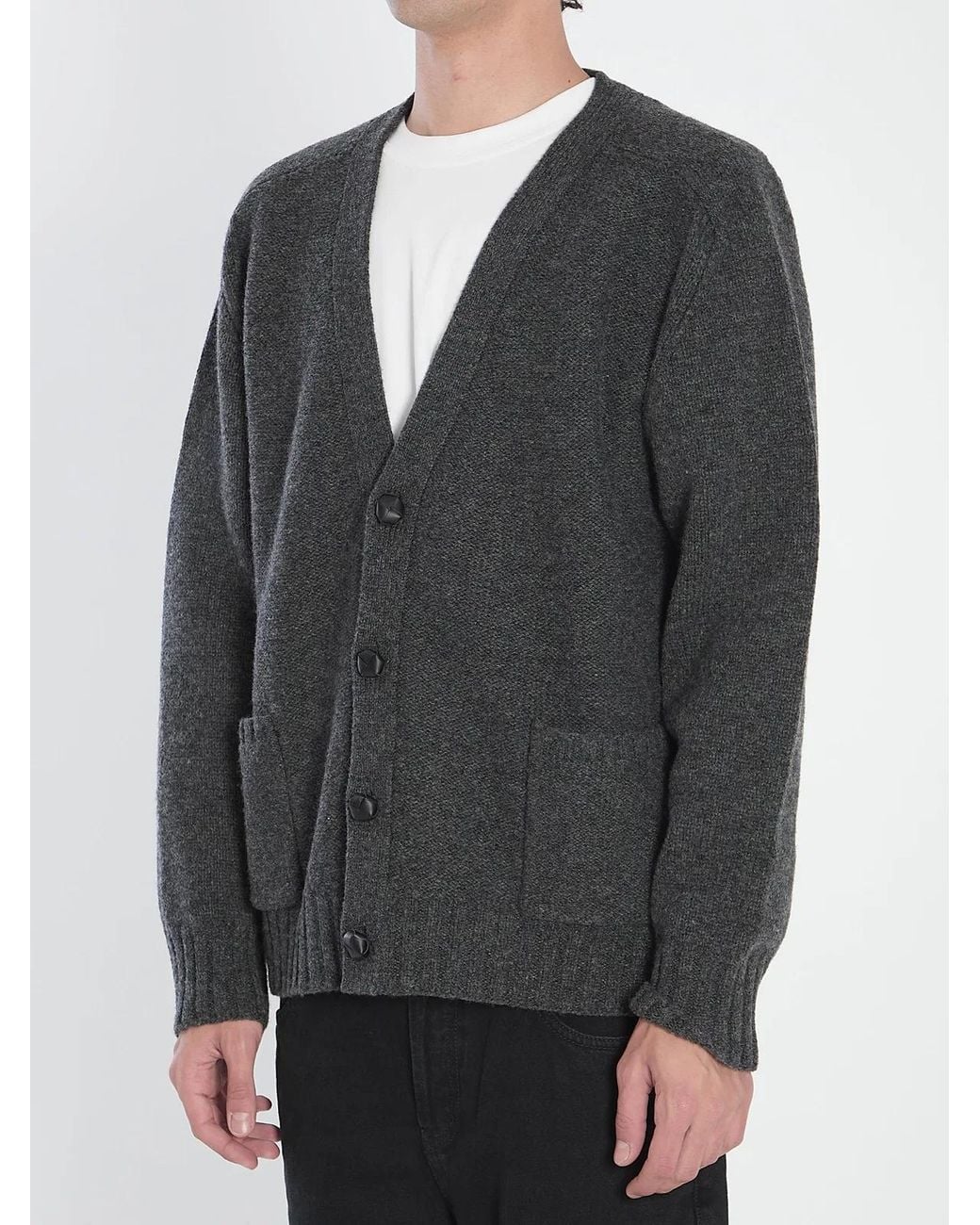 Bottega Veneta Gray Wool Cardigan for men