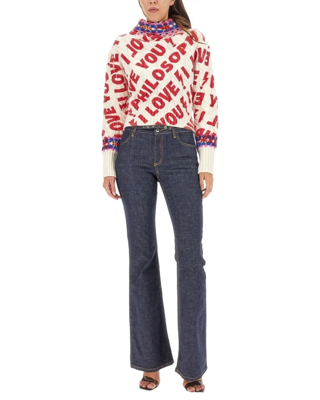 Philosophy Di Lorenzo Serafini Red High Neck I Love You Philosophy T-Shirt