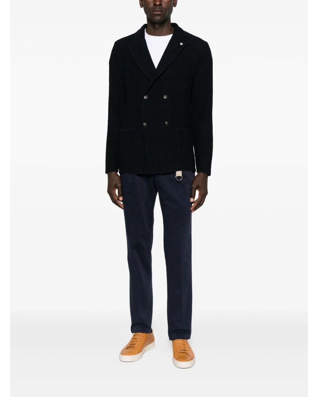 Manuel Ritz Blue Cotton Trousers for men