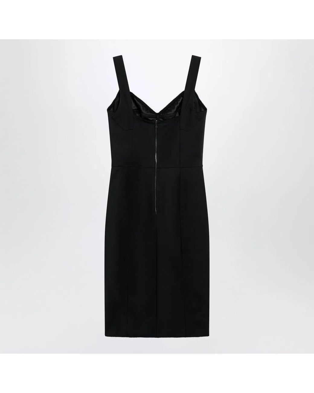 Dolce & Gabbana Black Dolce&Gabbana Sheath Dress With Lace Details