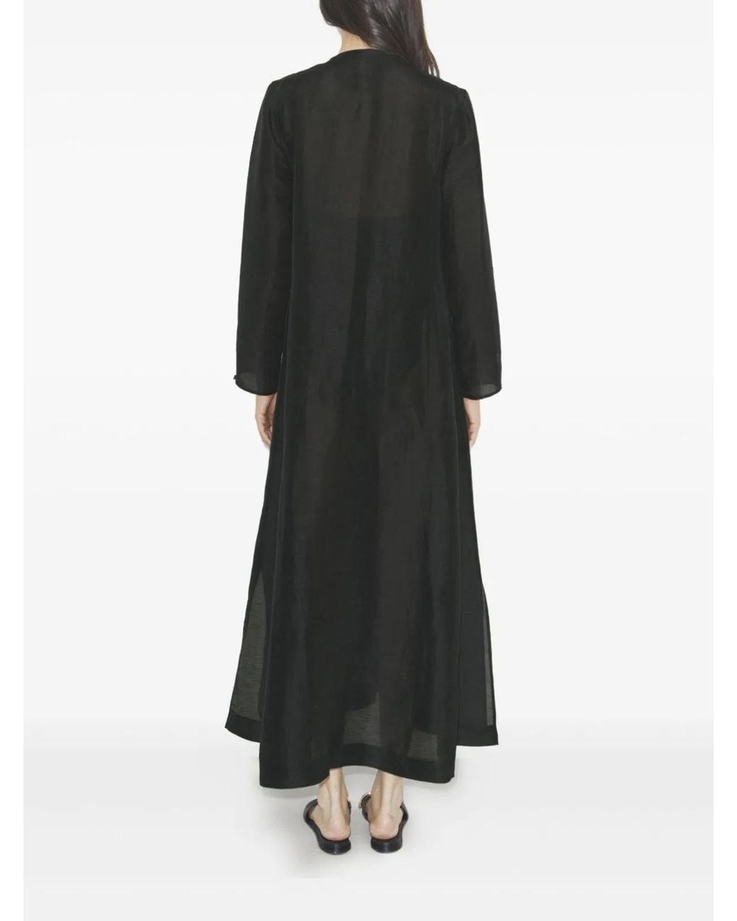 Tory Burch Black Long Linen Caftan