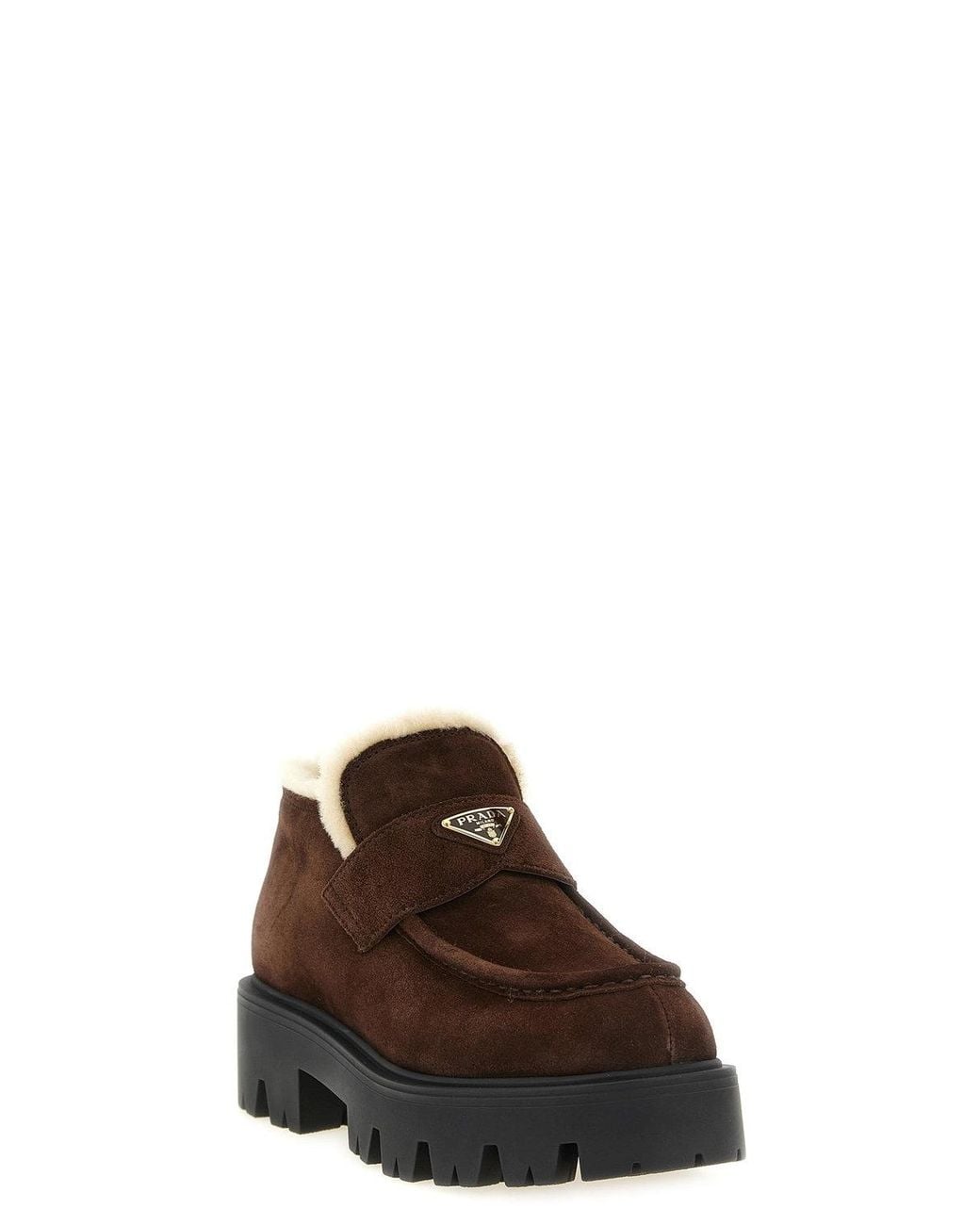 Prada Brown Suede Loafers