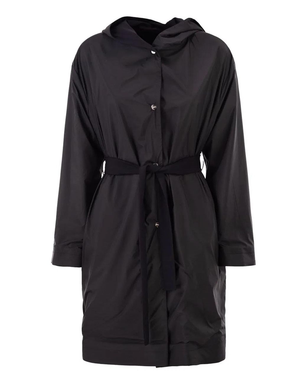 Herno Black Reversible Coat With Hood