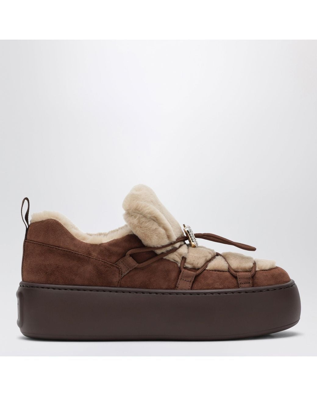 Roger Vivier Brown Viv' Up Suede Ankle Boot