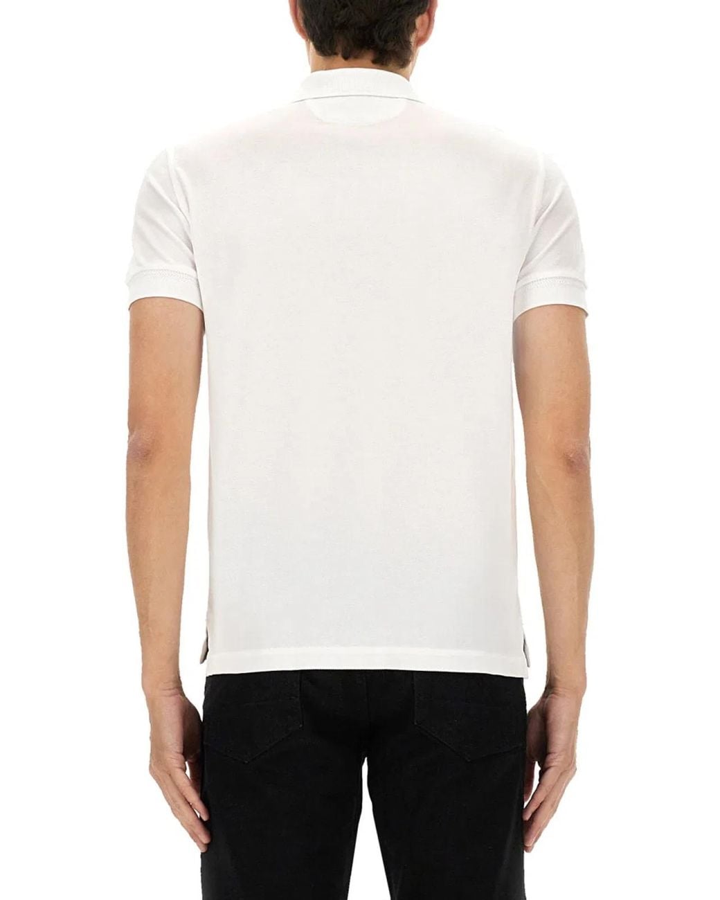 Tom Ford White Cotton Blend Piqué Polo Shirt for men