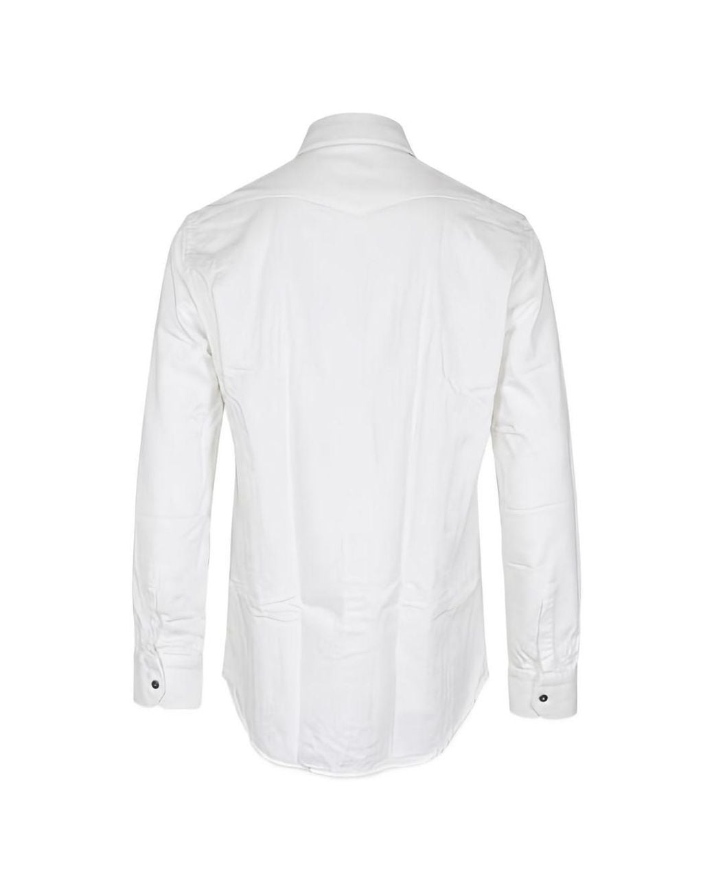 Sartorio Napoli White Spread Collar Flap Shirt for men