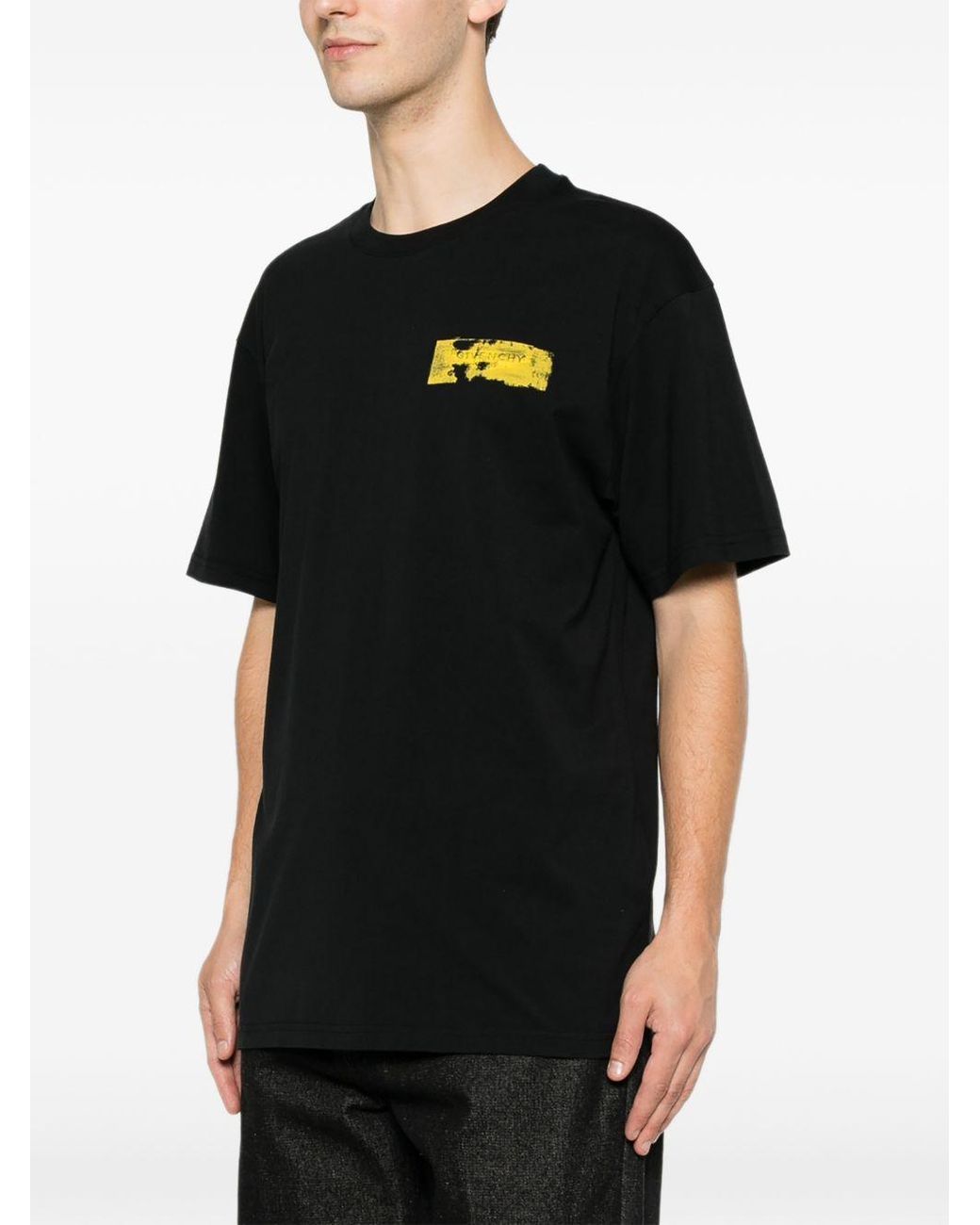 Givenchy Black Paris Paint Print T-Shirt for men