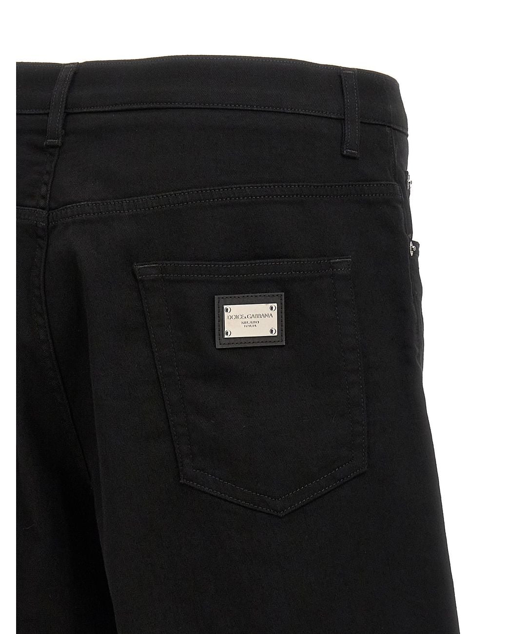 Dolce & Gabbana Black Dolce&Gabbana Stretch Denim Bermuda Shorts for men