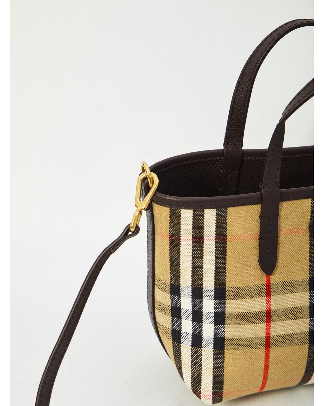 Burberry Black Ll Mini Reversible Shopper Bag
