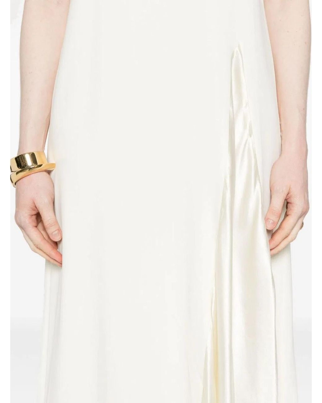 Erika Cavallini Semi Couture White Sleeveless Midi Dress