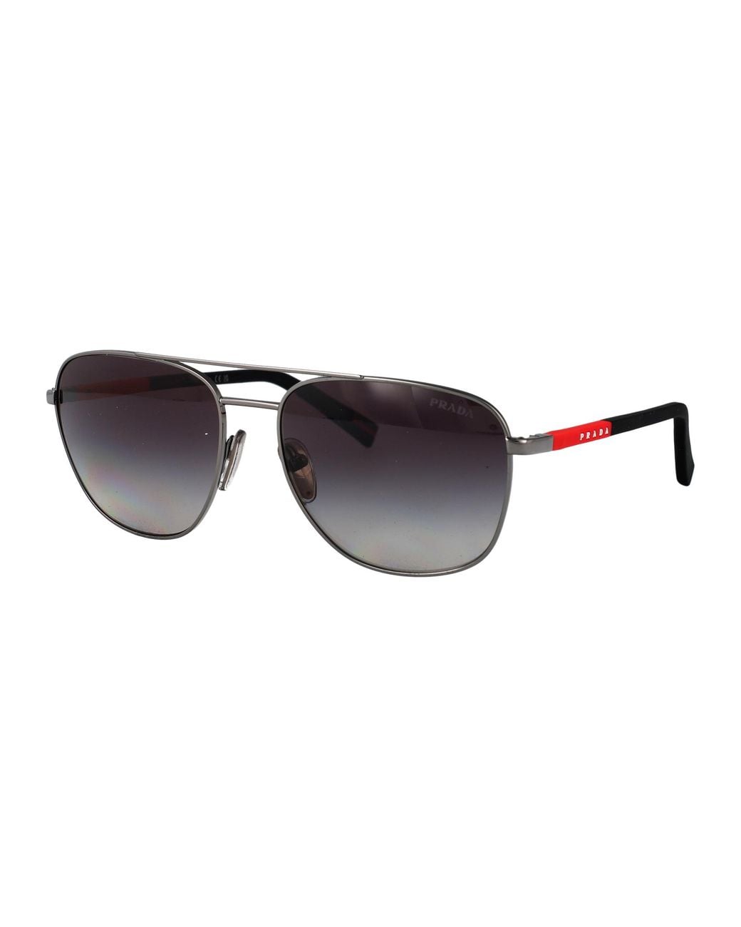 Prada Linea Rossa Gray Steel Sunglasses for men