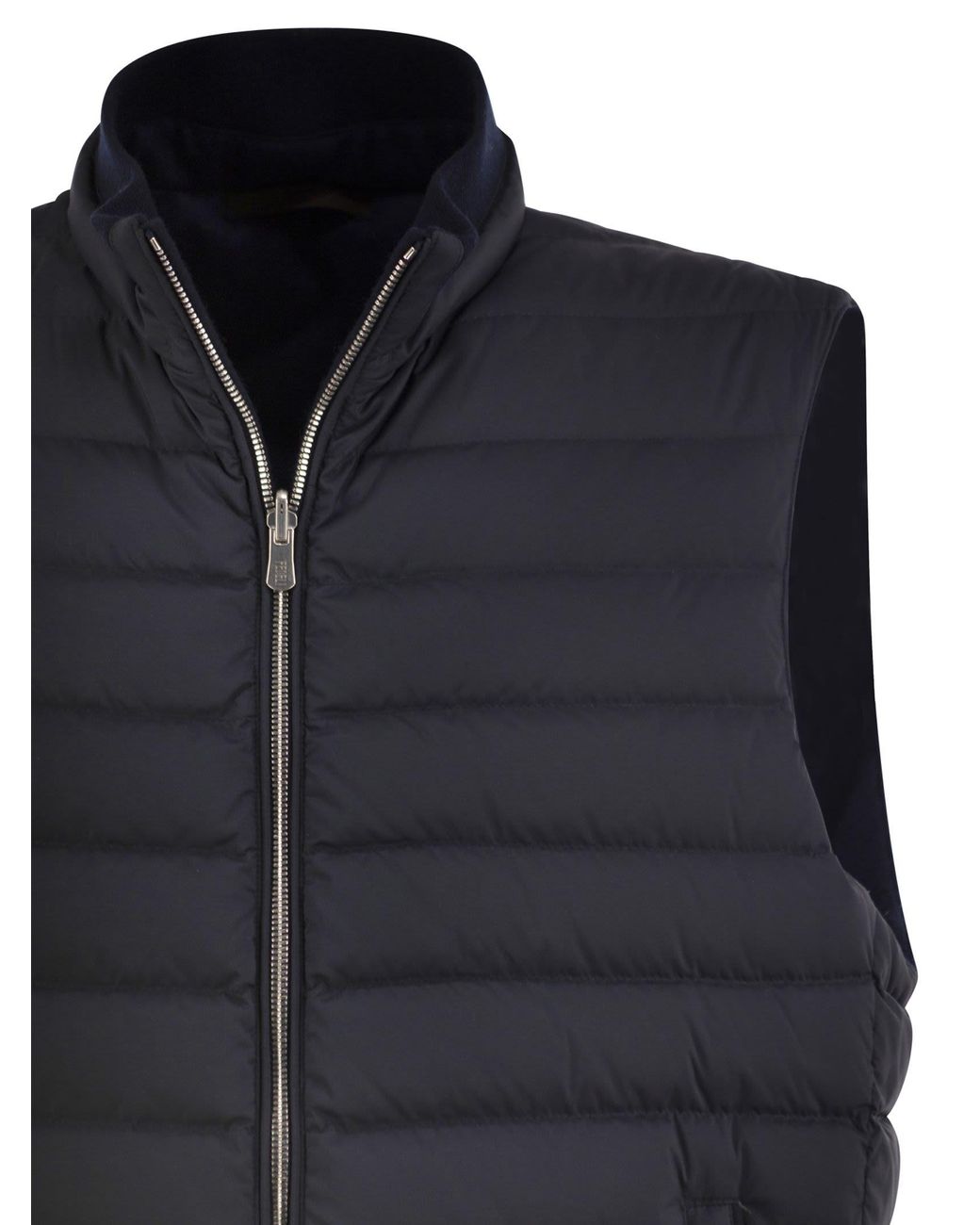 Fedeli Blue Reversible Cashmere And Technical Quilted Gilet