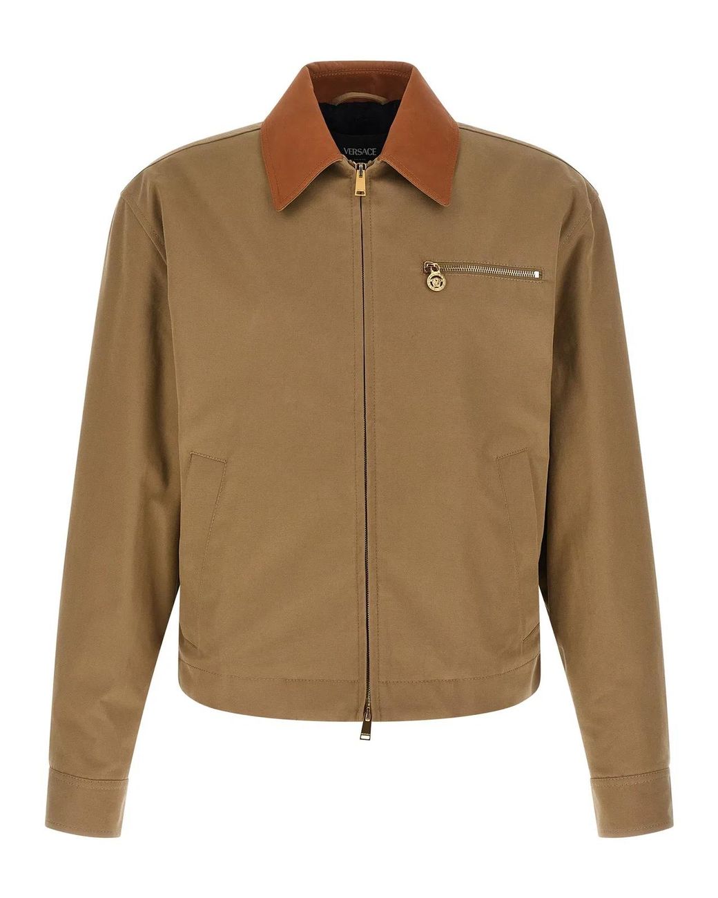 Versace Brown Cotton Jacket for men
