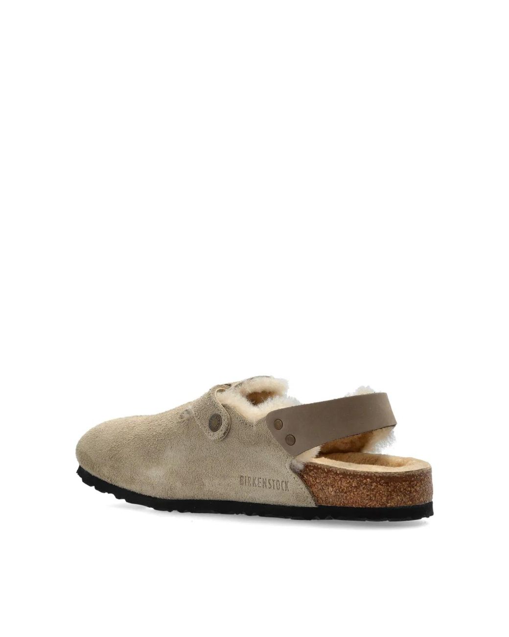 Birkenstock White Tokio Shearling Suede Mules for men