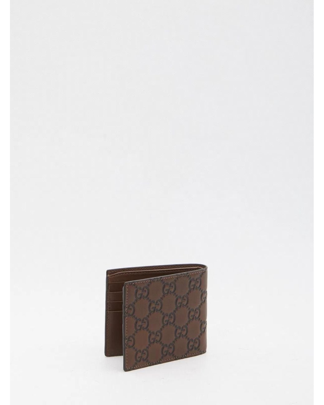 Gucci Brown Gg Emblem Bi-Fold Wallet for men