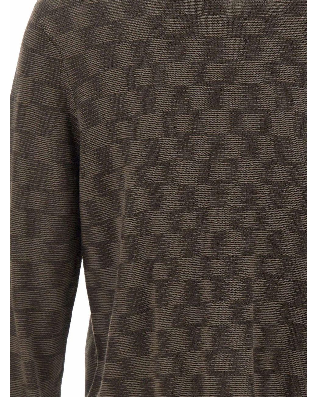Emporio Armani Black Wool Crewneck Sweater for men