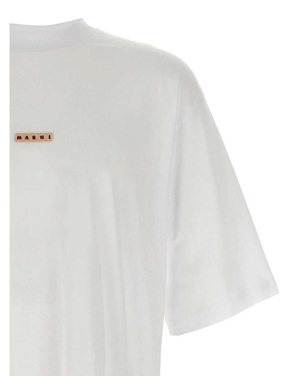Marni White Logo Patch T-Shirt for men