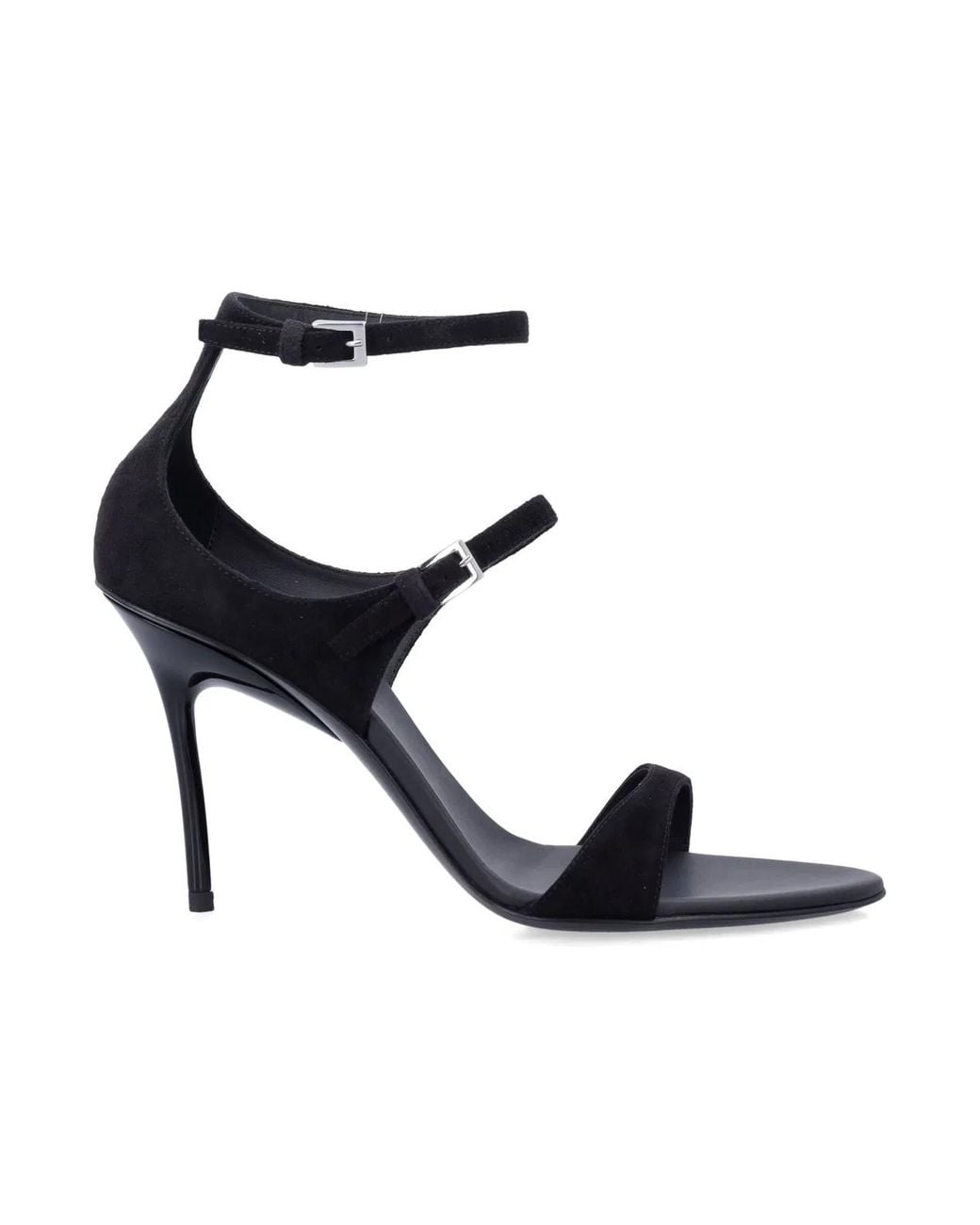Alaïa White The Drop Goatskin Open-Toe Stiletto Sandals With Adjustable Ankle Strap