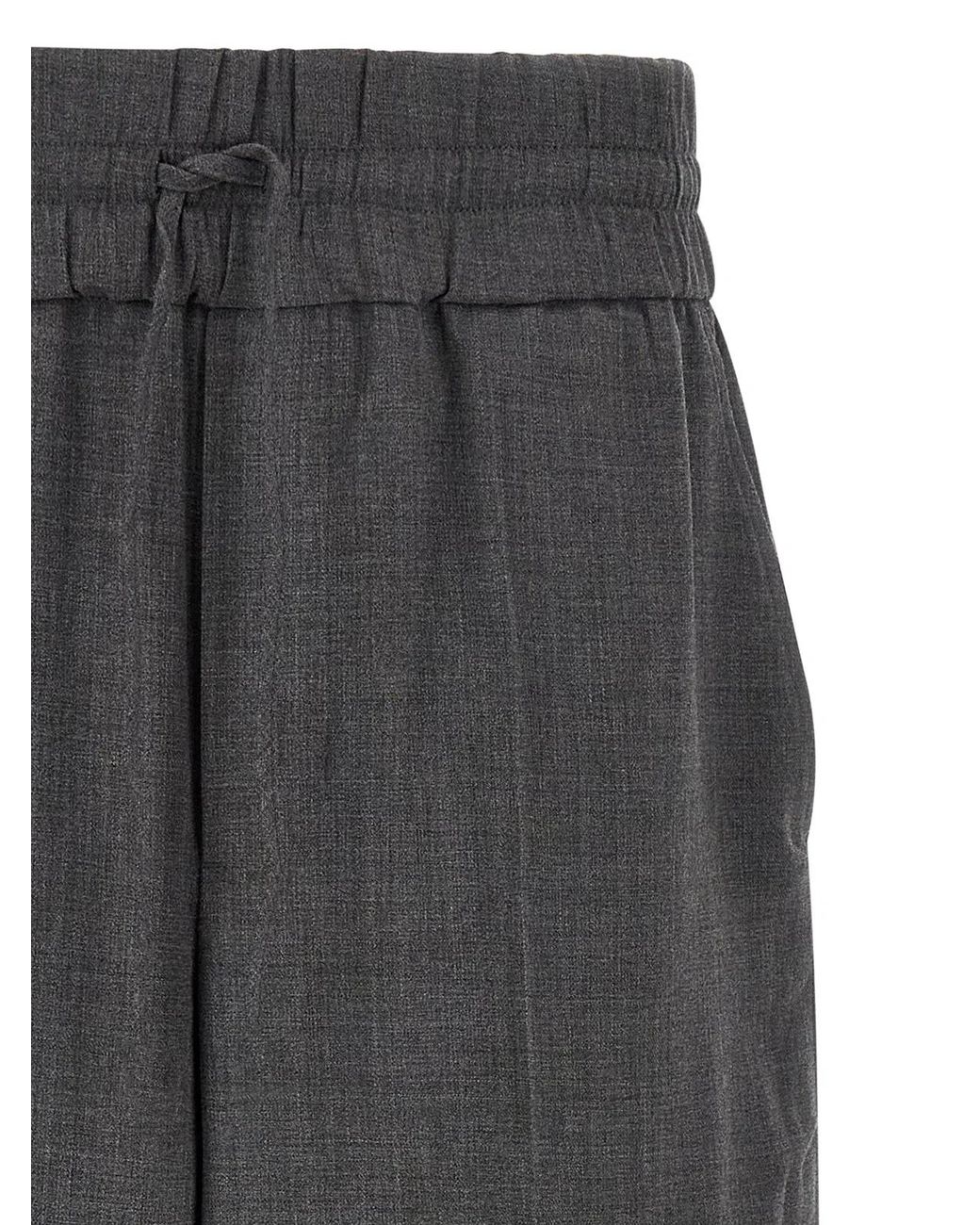AMI Gray Mélange Wool Pants for men