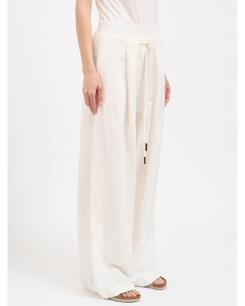 Andrea Ya'aqov Natural Wide-Leg Pants
