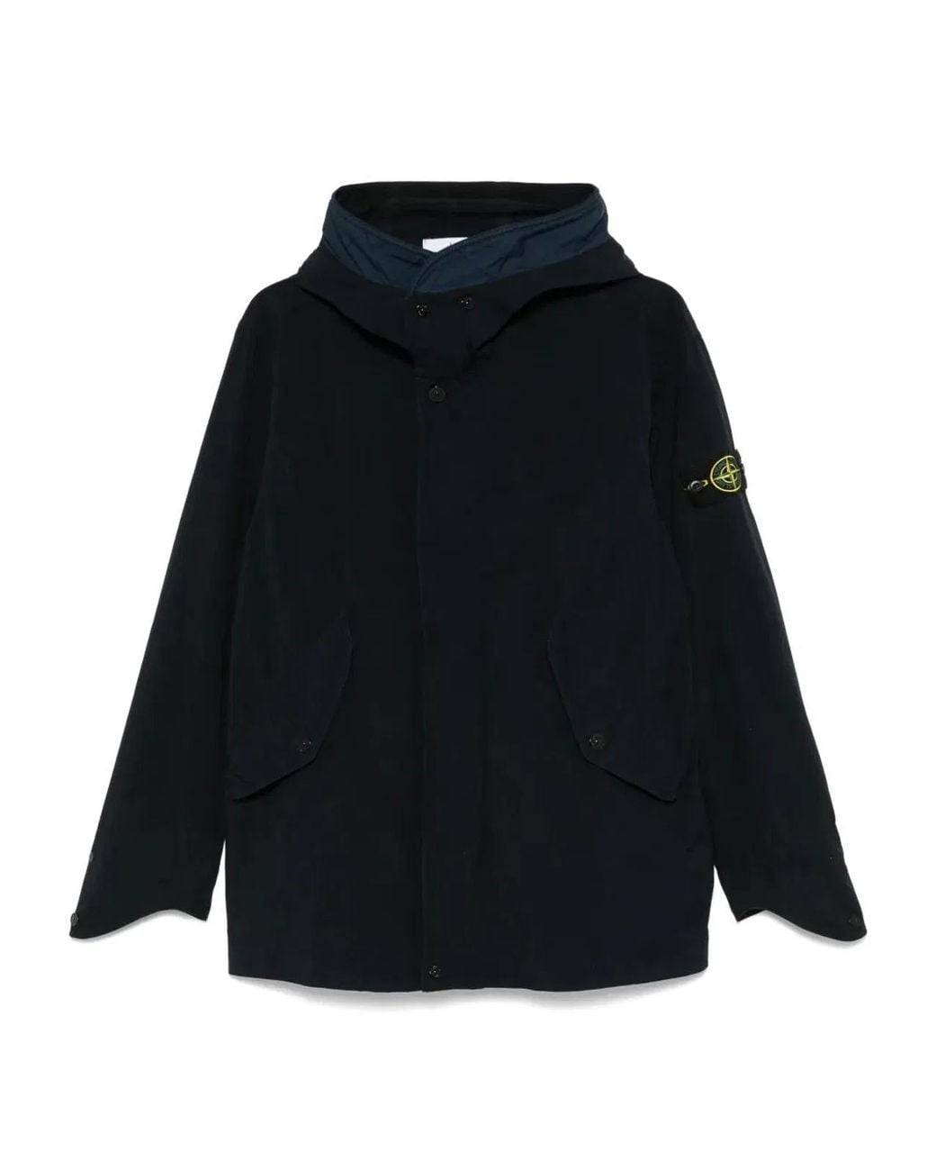 Stone Island Black Short Parka for men
