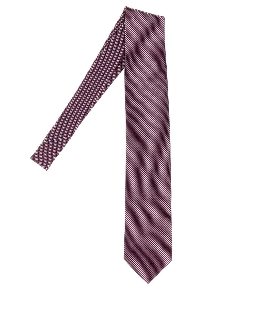 Brioni Purple Crav. Stand. 8X150 Silk Micro Motif Jacquard for men