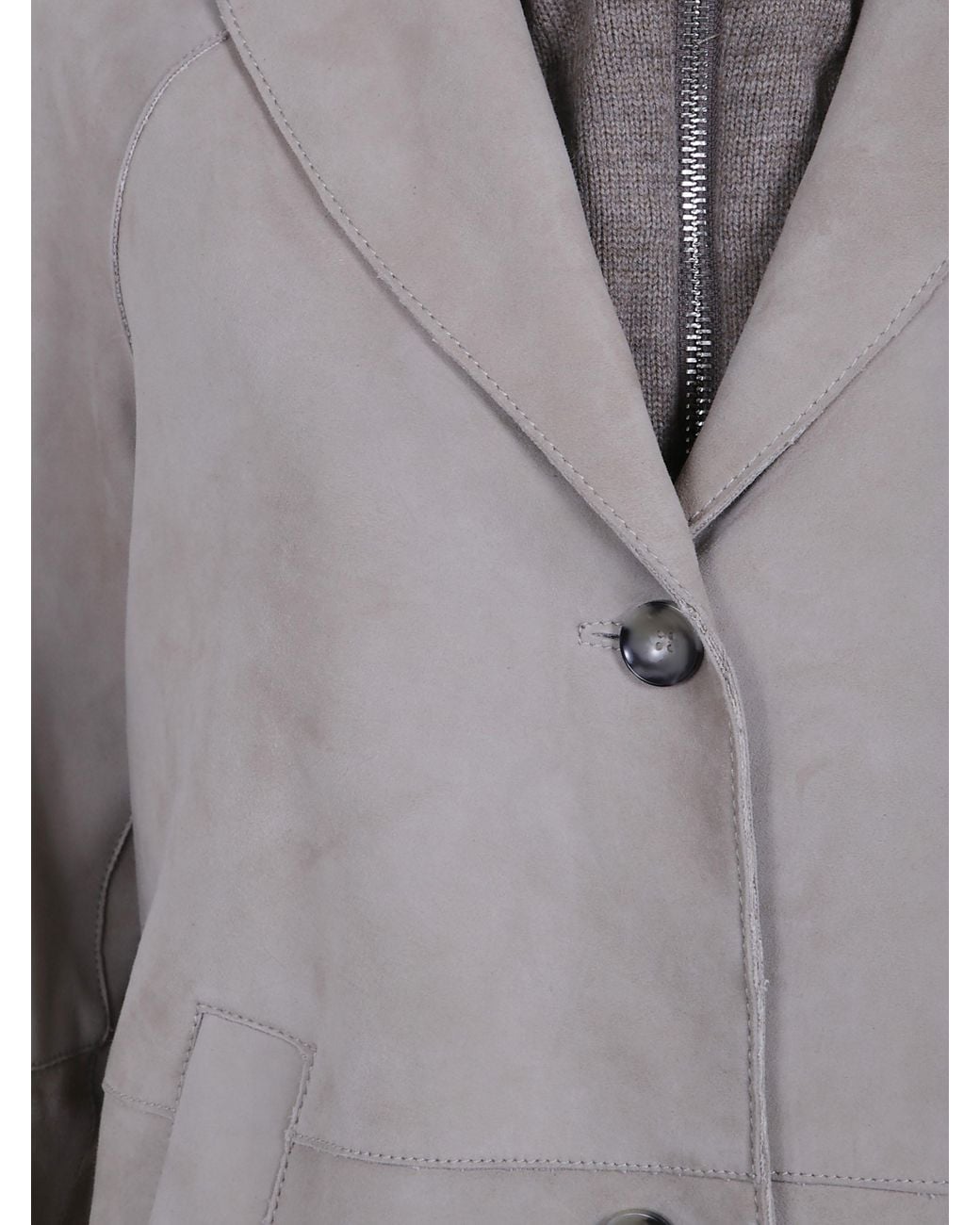 The Jackie Leathers Gray "Sole" Suede Jacket