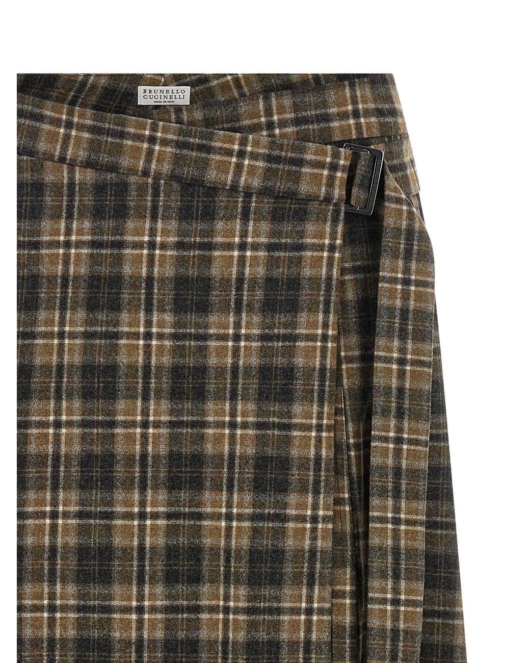 Brunello Cucinelli Green Tartan Skirt