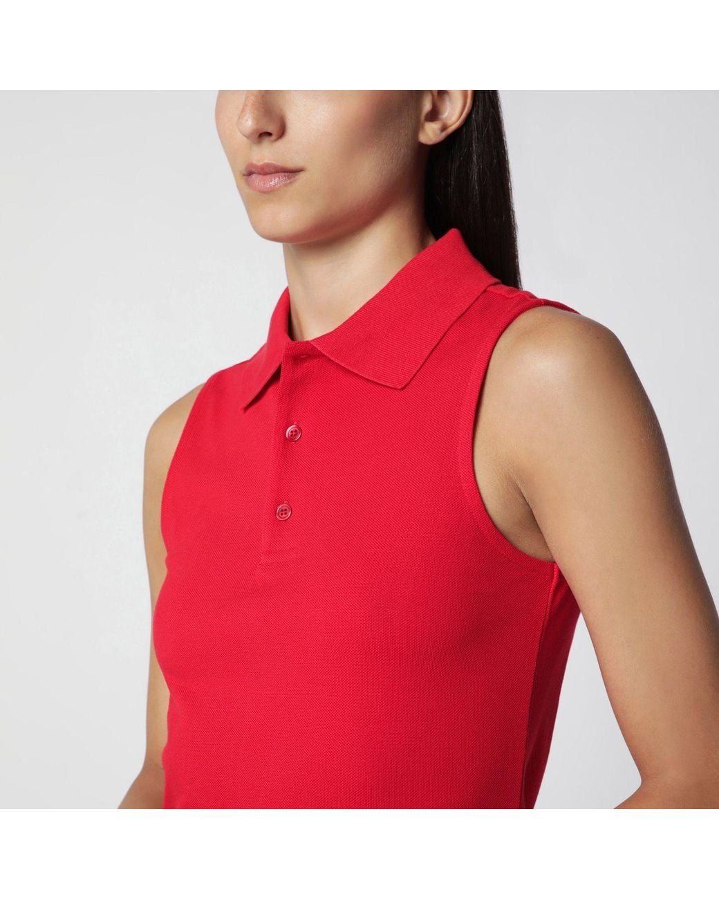 Flore Flore Red Lauren Sleeveless Organic Cotton Polo Dress