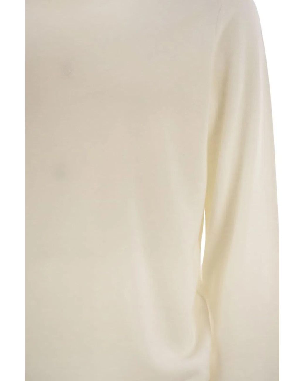 Brunello Cucinelli White Cashmere Turtleneck Sweater for men
