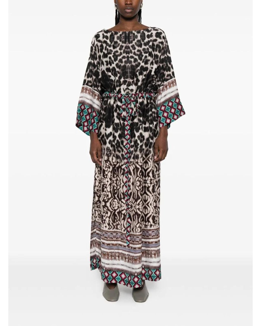 Pierre Louis Mascia White Printed Silk Dress